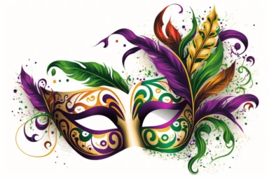 mardi gras illustration, clip art white background