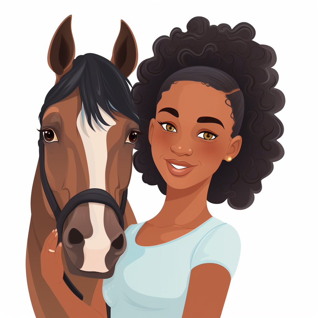girl horse cliparts