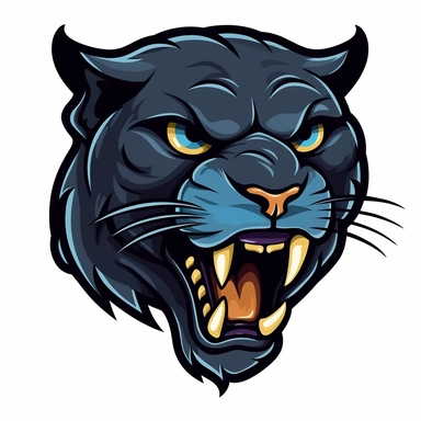 panther clipart 2d head and neck logo style