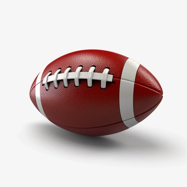 a 3d clipart of an american football with no background, very detailed