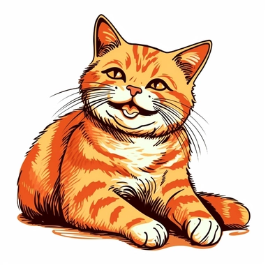 Amused cat clipart