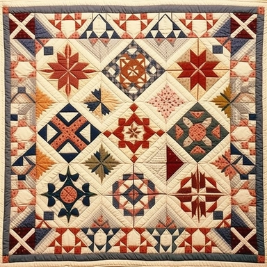 antique quilts, white background, clipart--q2--v5.1