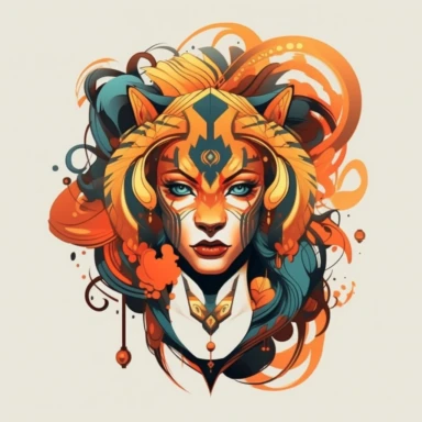 vector art, logo design, female lion drawing, female lion clipart, transparent background, 4k quality, flawless drawing jaguar, Alebrije, abstract, Illustrators, by Sabbas Apterus , no writing