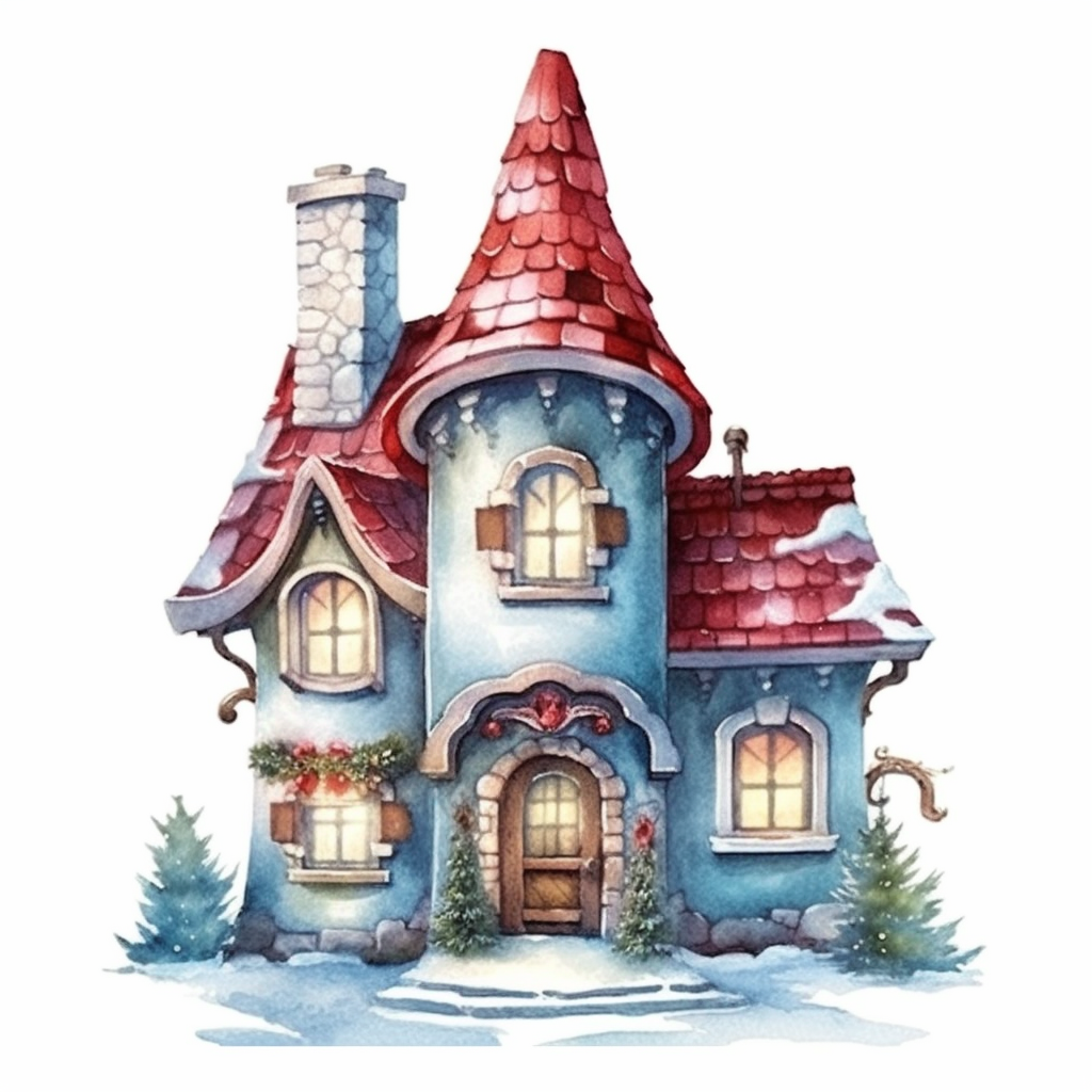 christmas house clipart