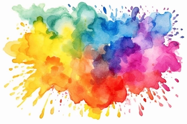 Colorful messy rainbow hand drawn watercolor and crayon children's drawing isolated on transparent background. Playful nursery clipart, LGBTQ pride or diversity concept graphic design element
