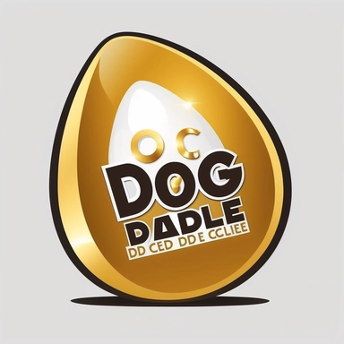 logo, a golden egg with doge sign, cartoon clipart, vector, bold line, clean, white isolated background, high definition