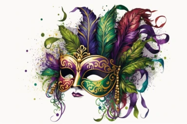 mardi gras illustration, clip art white background