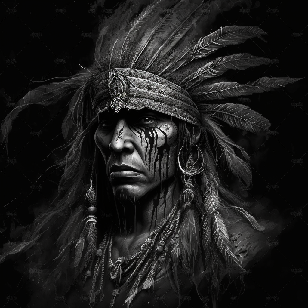 Clipart sketch apache warior black background - Clip Art Library