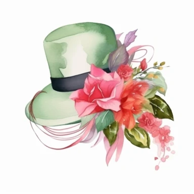 kentucky derby, watercolor clipart, minimalist, isolated white background