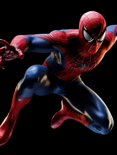 hero spider man free png spiderman illustration hero spider man free clip art, in the style of rendered in maya, dark sky-blue and light red, toy-like proportions, high quality photo, rtx on, john brack, character studies