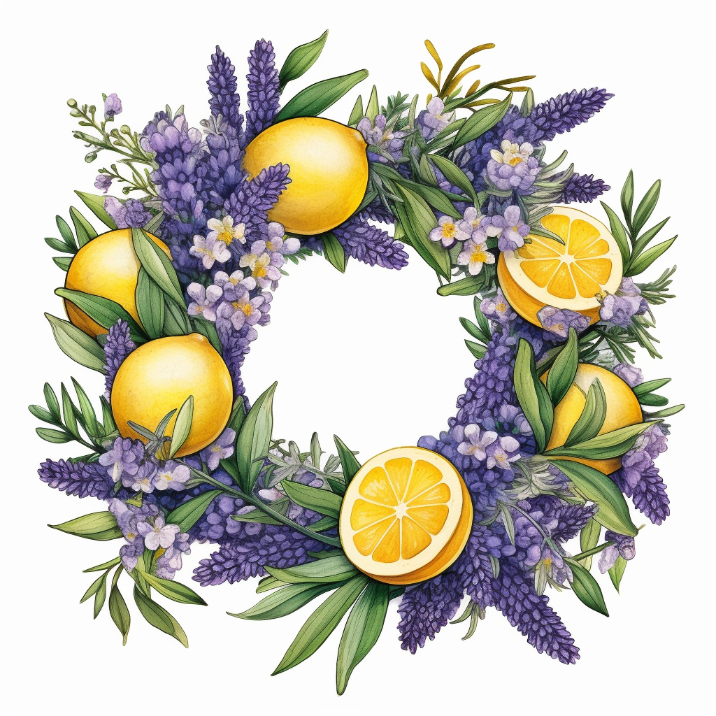 lavender wreath cliparts