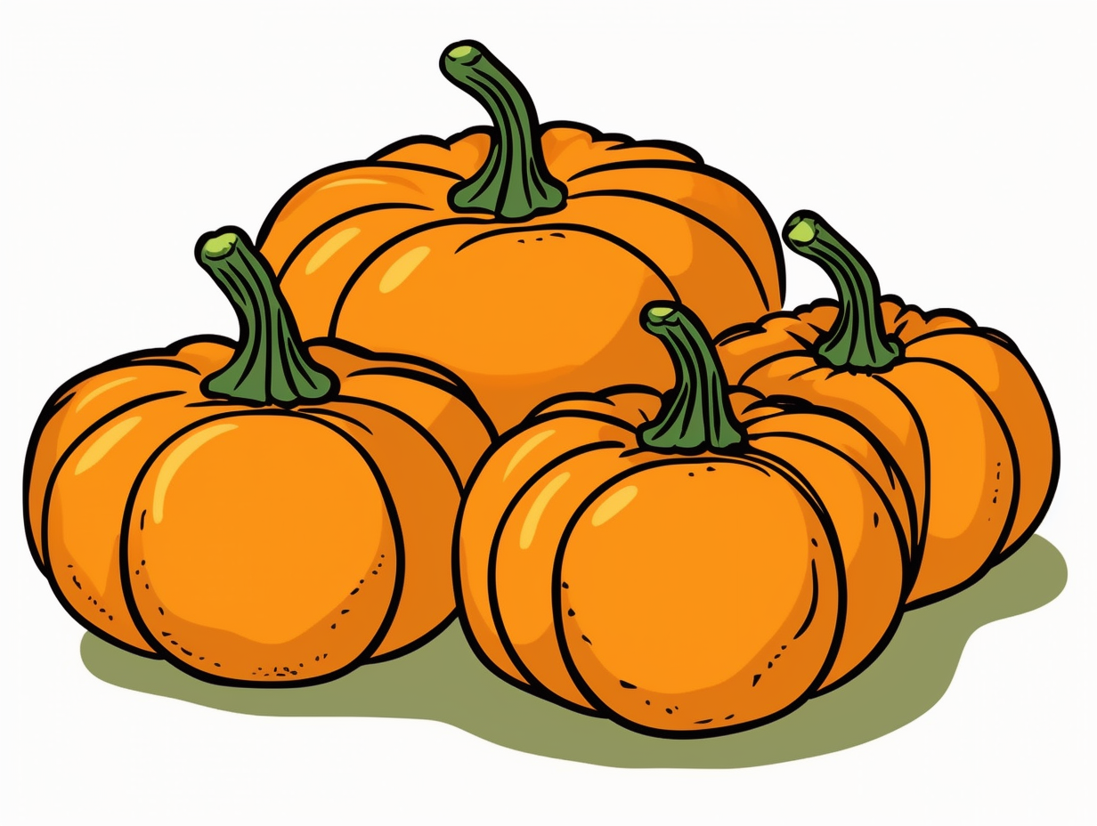 1 Pumpkin Clip art, Simplified, - Clip Art Library