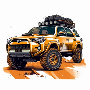 Toyota 4Runner aggressive off-road terrain clipart