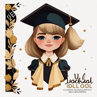 Gold Graduation Graduate Clipart Fashion Girl Grad PNG Graduation Illustration Student College PNG Graduation Day Class