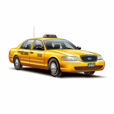 high def photograph clipart vector image with plain white background of a modern taxi. extremely detailed. 35mm lens. 8k. Ultra HD.