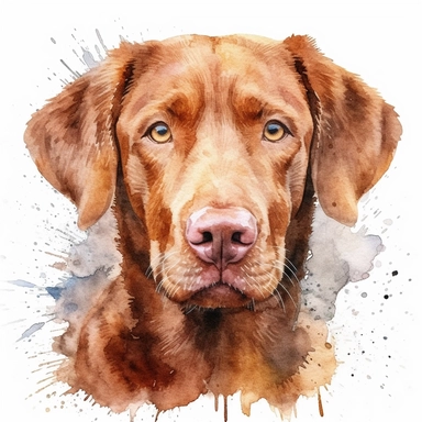 Chesapeake Bay Retriever portrait. watercolor, illustration, clipart 32k, HD,