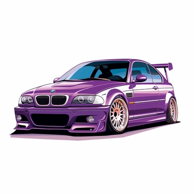 Bmw e46 clipart purple white background