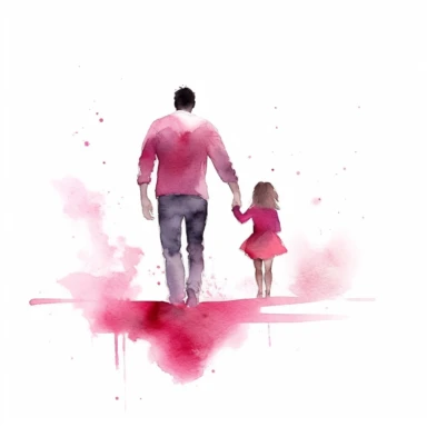 Father's day beautiful clipart, dad standing, watercolor, clipart, back view, heartmelting, love, relationship