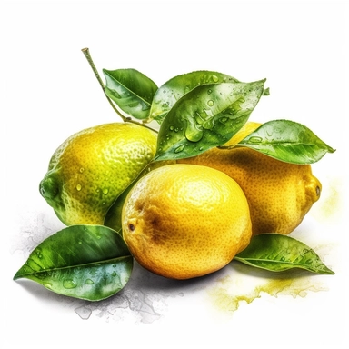 A photography shot of zesty watercolor clipart lemons against a clean white background, with a 35mm lens capturing the intricate details. The image showcases the vibrant hues of yellow and green, accentuating the freshness of the lemons. The color temperature is balanced, creating a natural and realistic depiction. The lighting is soft and diffused, illuminating the lemons evenly. The atmosphere is bright and inviting.