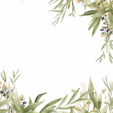with white background, art Watercolor, Watercolor Border and Frame Olive Branches floral clipart, hd, high detailed, Soft pastels, soft, muted olive green, accented with hints of silver or gold for the leaves, delicate petals, pastel, muted, soft, subtle, romantic, dreamy, ultra details, high resulution, dynamic lighting, rendering, photo realistic, lightroom gallery, cinematic lighting