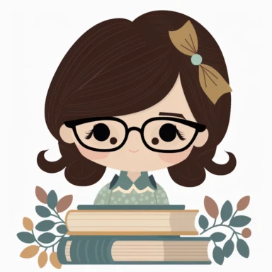 simple clipart. librarian cute. white background