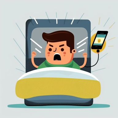 user denying multi factor authetnication on his phone from bed, clipart , transparent background