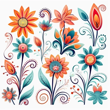 abstract flowers clip art