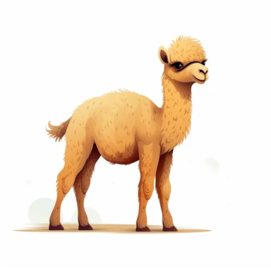 a baby camel horse clipart with illustration, full body shot ,8k, style of Bohemian, style of Anna Süßbauer and Jon Klassen,vector, Vector, white background,Solid Background, Sharpness and clarity, masterpiece, trending on Artstation and Dribbble.