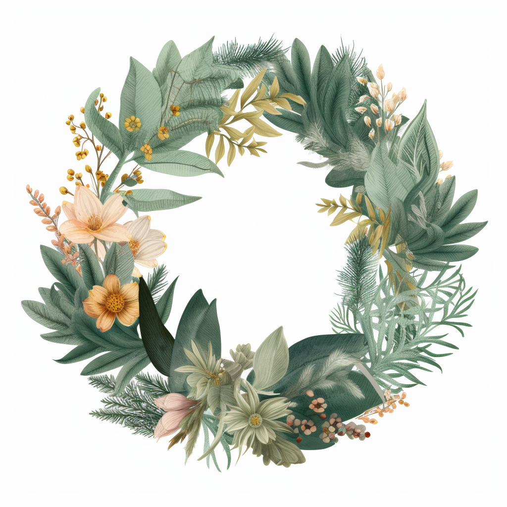 botanical wreath cliparts
