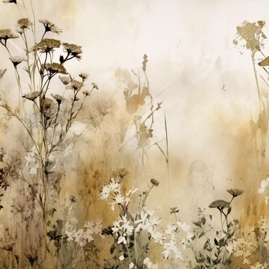 Boho Beige Flowers, watercolors broader in cycle frame, clipart, highly detailed, HD minimal abstract background cream ivory painting in style of [ Jai Johnson + richard schmid] thin border I can't believe how beautiful this is