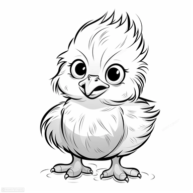 clipart digital svg black line design of cute chicken on a white background no shading no color