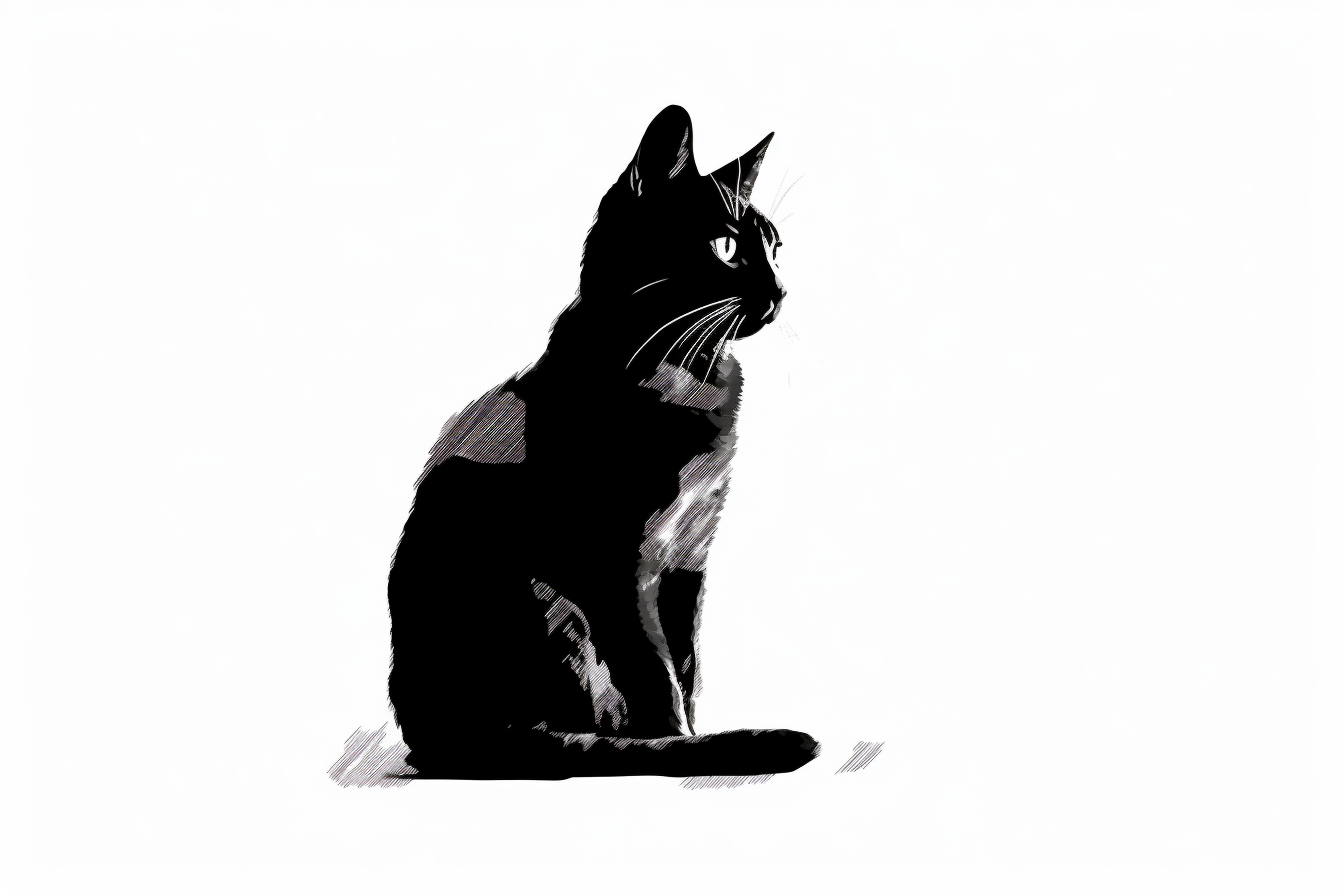 cat outline clipart, white background - Clip Art Library