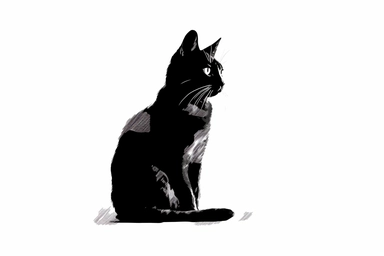 cat outline clipart, white background