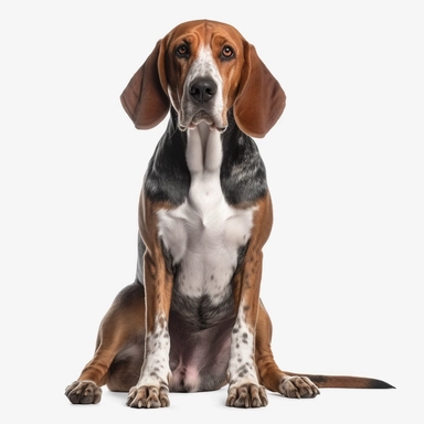 American English Coonhound, clipart, sitting, cute, no background, high resolution