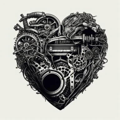 i am looking for Heart based on Tuning, Biker or Carlovers Passion. The Hearth stands for the Love to Bikes and or fast Cars. Ideas for the Heart can be, Hand holds the Heart with some Mechanic Tools, Heart broke in 2 Pieces hides a Motor or Bike Part, Heart with Motor Bike Chain holding together. sketchy style or clipart, black and white