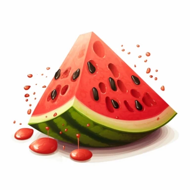 clipart Juicy watermelon slice with seeds