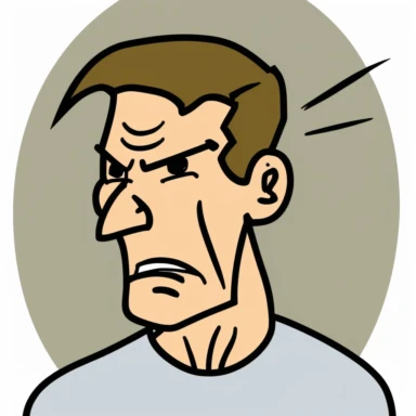 anxious facial expression on a male patient as a clipart cartoon