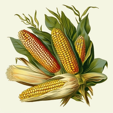 vintage corn, clipart, non-overlapping,