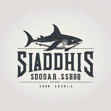 logo for scuba diving company, simple design, clipart, sharks, shipwreck, treasure, fish, 1980s vibe, minimalistic design, urban brand recognition, famous, high end marketing, 2 color vector image, simple yet stylish, positive impact, in the style of a tee-shirt logo