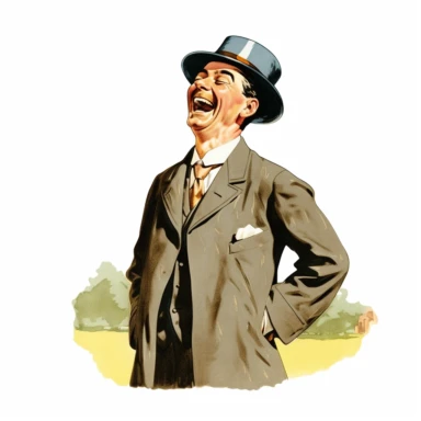 intage 1920 Man laughing with closed eyes Clipart Illustration, Chromolithograph, 1920s Illustration, Vintage, Chromolithograph, Colorful, Antique, Ephemera, Clipart, 8k, Isolated on white