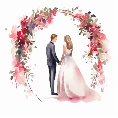 Wedding clipart, Bride and Groom clipart, Wedding floral Arch, Bride Gowns, Bridesmaids clipart, Wedding invites, Wedding Watercolor
