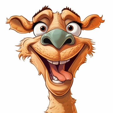 clip art of a cartoon camel making a funny face