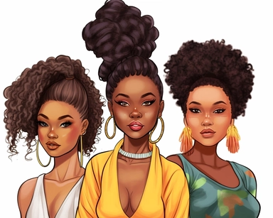 3 girls per grid, Black Girl Magic, Beautiful braided hair styles, Fashion Nova Themed Clipart, Black Girls Magic Clipart, Black Women Clipart, Black Girls PNG, Black Girl, pink and green theme, Sticker/Planner/Journal/Print Lady boss clipart, Boss Fashion clipart, Fashion Girl Clipart, Boss Girl clipart, Fashion Illustration, Afro lady clipart