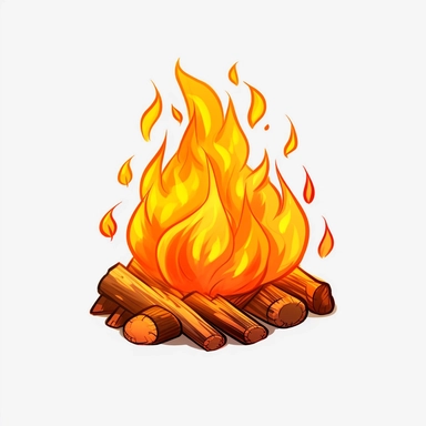 fire clipart, cartoon style, no background
