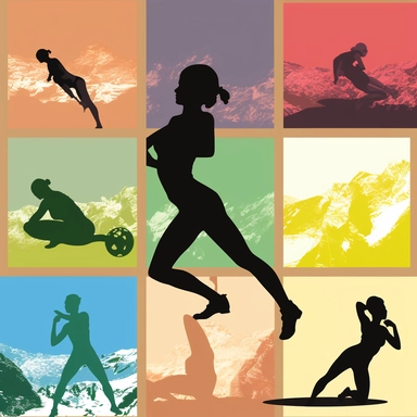 clipart popart Fitness Workout Strength Gym Athletic Sports Bodybuilding Cardio Yoga Pilates Cycling Swimming Outdoor Nature Active Muscles Energy Progress Success Motivation Inspiration