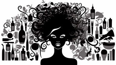 Clip Art for Black Hairdresser Beauty Salon, 2D, Vector, Flat separated on white background