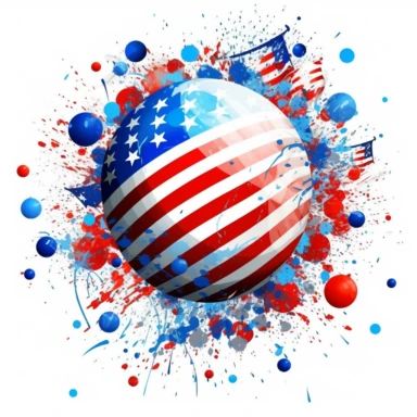 july 4 ,US indepedance day,clipart,white background