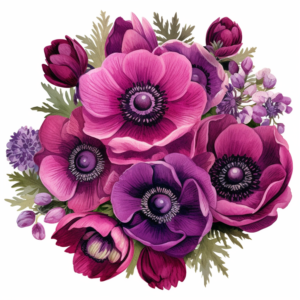 anemone flower cliparts