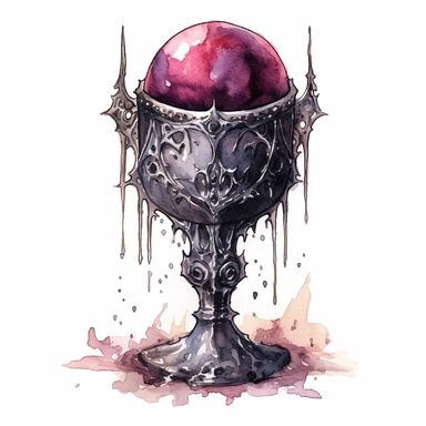 a gothic dark goblet watercolor clipart