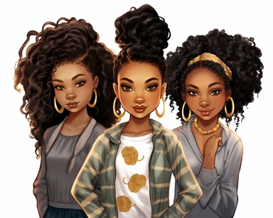 3 girls per grid, Black Girl Magic, Beautiful braided hair styles, Fashion Nova Themed Clipart, Black Girls Magic Clipart, Black Women Clipart, Black Girls PNG, Black Girl Sticker/Planner/Journal/Print Lady boss clipart, Boss Fashion clipart, Fashion Girl Clipart, Boss Girl clipart, Fashion Illustration, Afro lady clipart